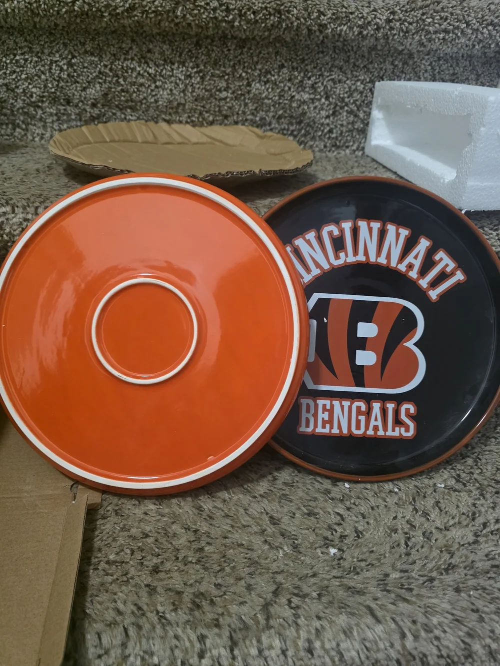 NFL Cincinnati Bengals Round Plate Set - Black & Orange